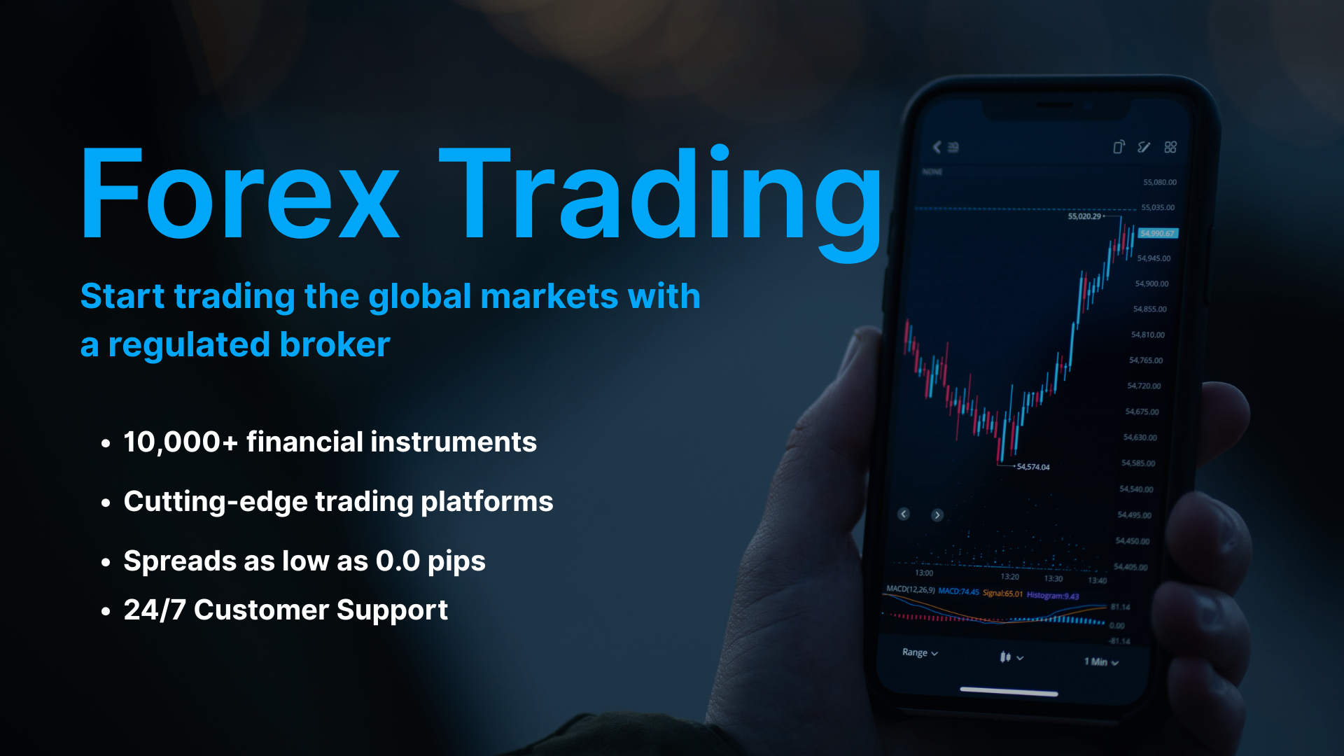 Dark Black and Blue Modern Forex Trading Company Presentation